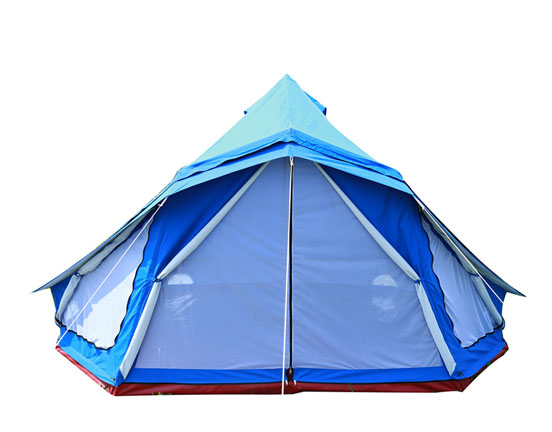 Colored canvas bell tent